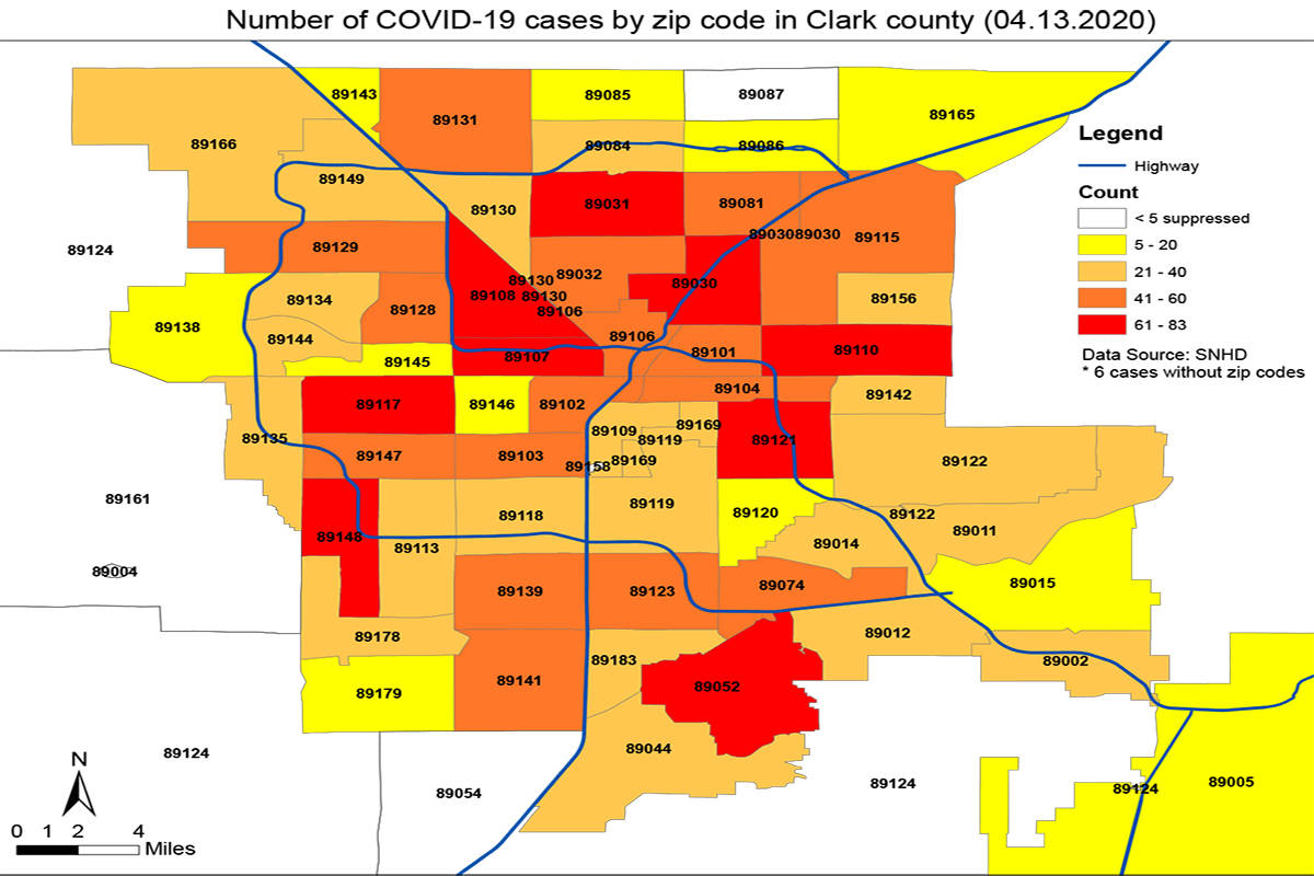 Clark County maps provide ZIP code, city data for COVID-19.