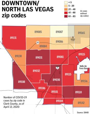 Coronavirus Cases By Zip Code In Las Vegas Area Las Vegas Review Journal