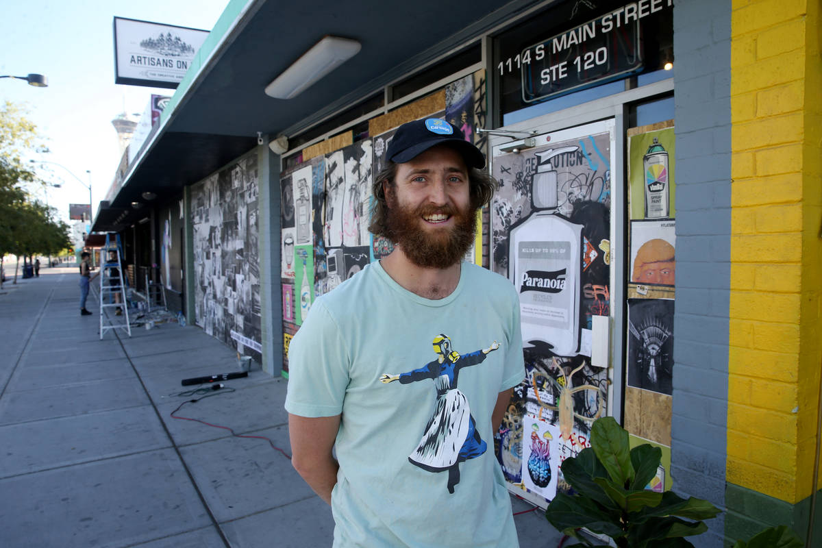 Artist Izaac Zevalking at his gallery on Main Street in downtown Las Vegas Tuesday, April 14, 2 ...