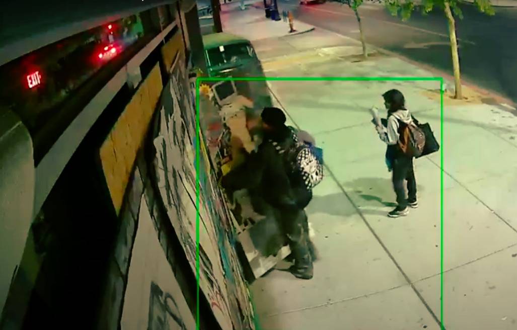 Surveillance video from Recycled Propaganda shows a mural being stolen. (Izaac Zevalking/Recycl ...