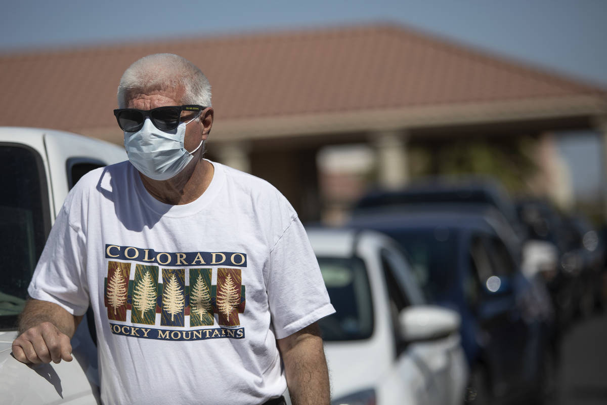 Ron Dicocco, of Las Vegas, waits for COVID-19 antibody testing outside PAM Speciality Hospital ...