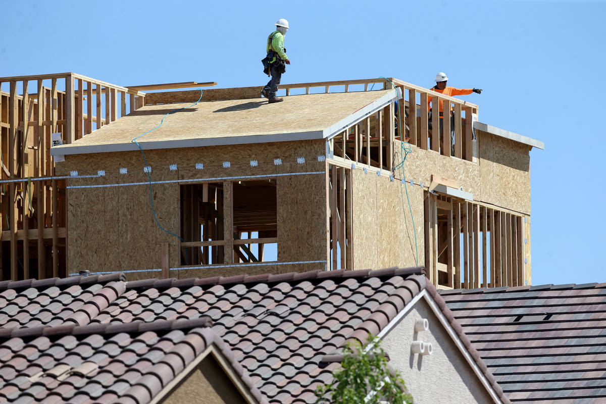 Homes under construction in the master-planned community of Cadence in Henderson Thursday, Apri ...