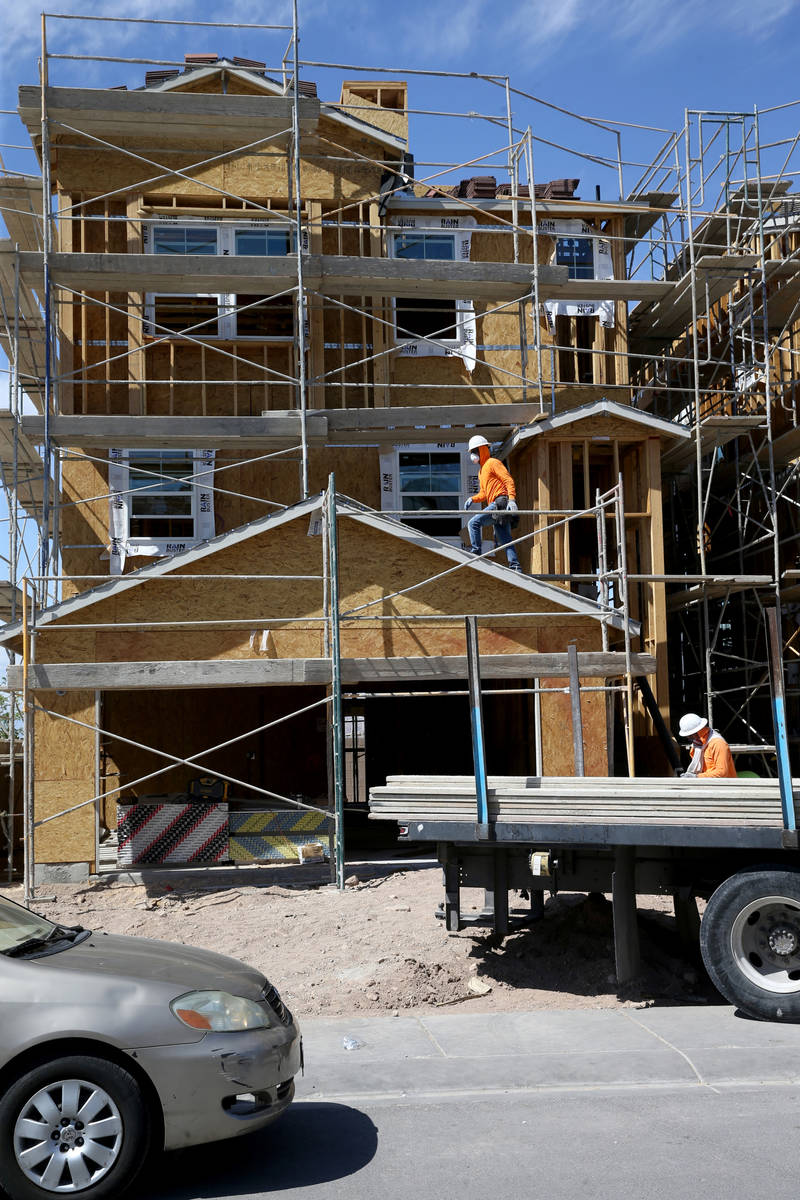 Homes under construction in the master-planned community of Cadence in Henderson Thursday, Apri ...