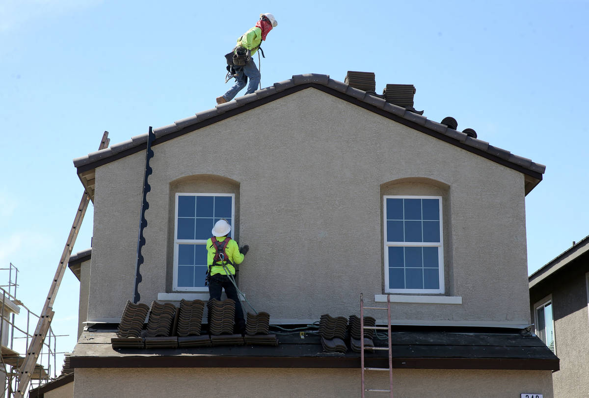 Homes under construction in the master-planned community of Cadence in Henderson Thursday, Apri ...