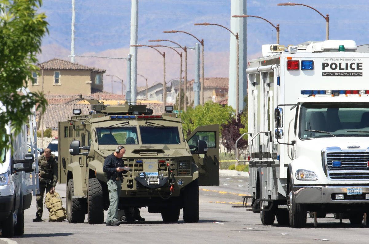 The SWAT team responded to the scene where a domestic violence suspect barricaded in a vehicle ...