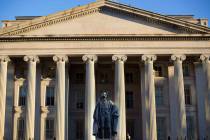 FILE - U.S. Treasury Department building in Washington. (AP Photo/Pablo Martinez Monsivais, File)