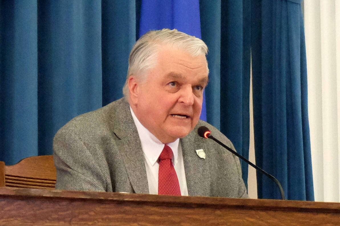 Gov. Steve Sisolak briefs reporters on the state's continuing COVID-19 response efforts at the ...