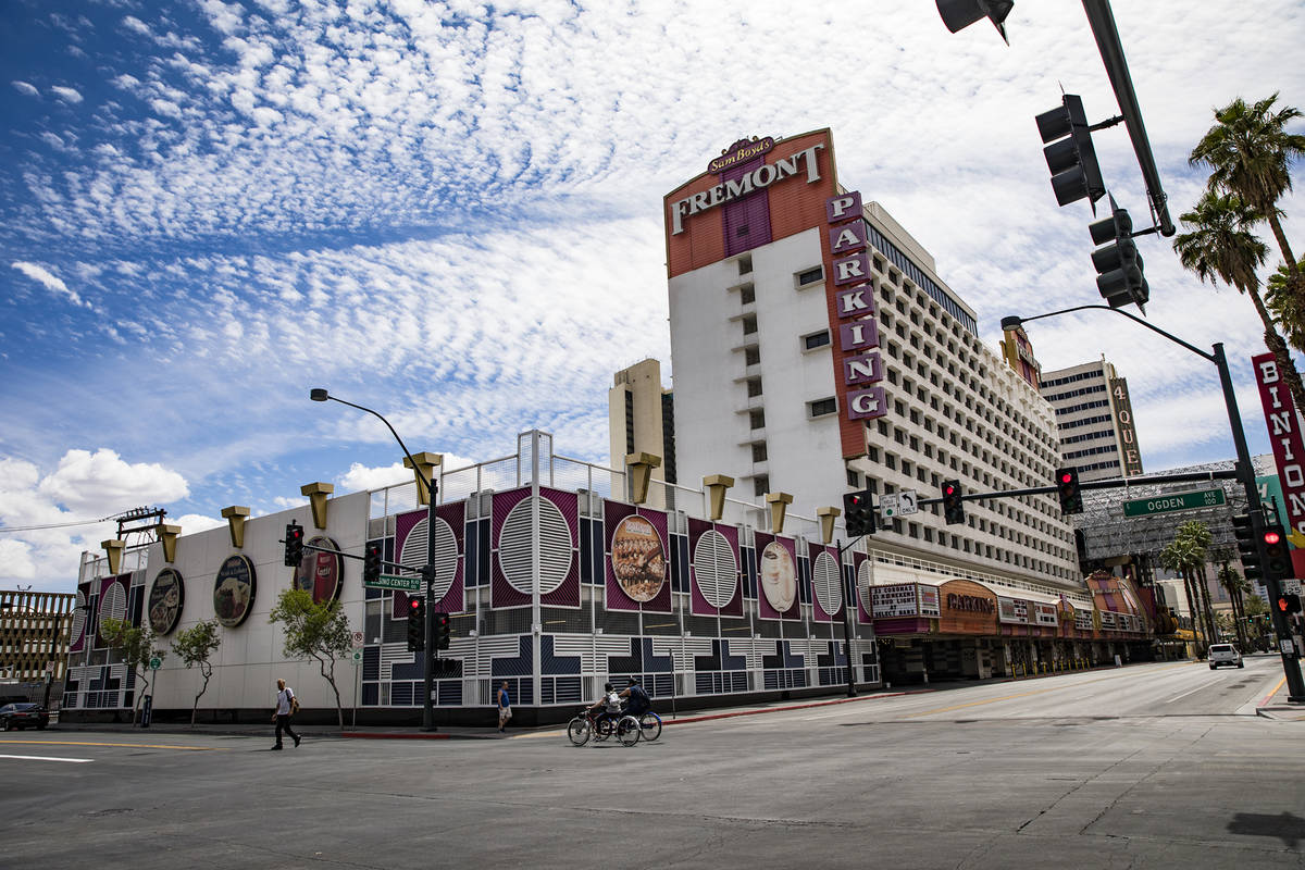 The Fremont in Las Vegas, Sunday, April 19, 2020. (Rachel Aston/Las Vegas Review-Journal) @rook ...