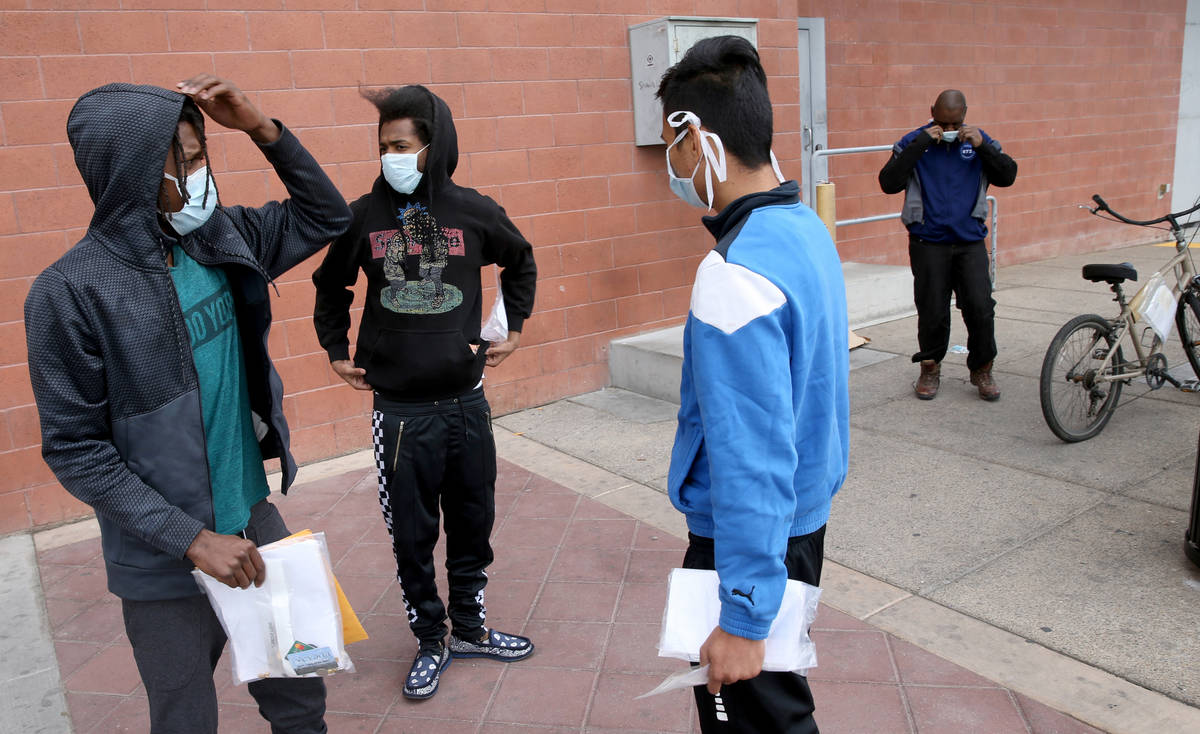 Terry Whitehead, 21, from left, Tai-Ree Williams, 22, John Ricaza, 28, and Carl Parker, 52, are ...