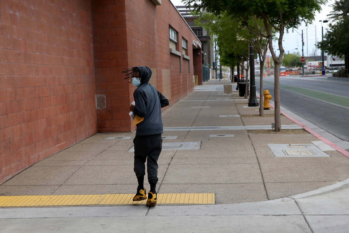 Terry Whitehead, 21, is released from Clark County Detention Center in downtown Las Vegas, Frid ...