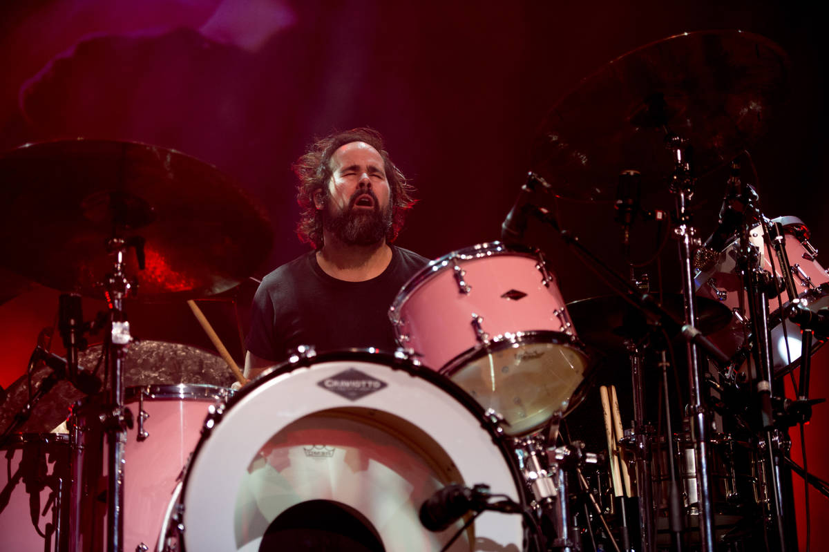 Ronnie Vannucci Jr. and The Killers perform Monday during Holiday Havoc at The Pearl at the Pal ...