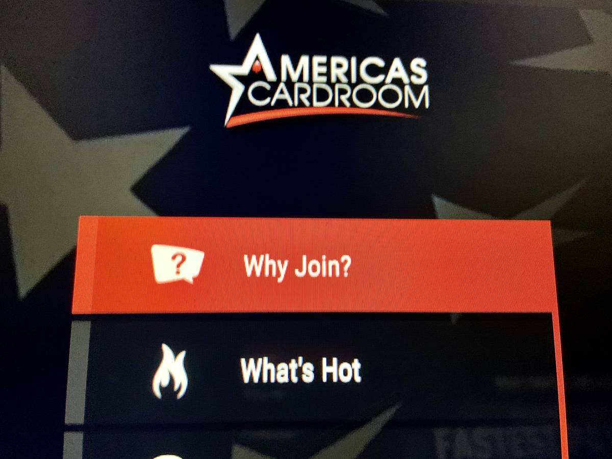The logo on the America's Cardroom website. (Jim Barnes/Las Vegas Review-Journal)