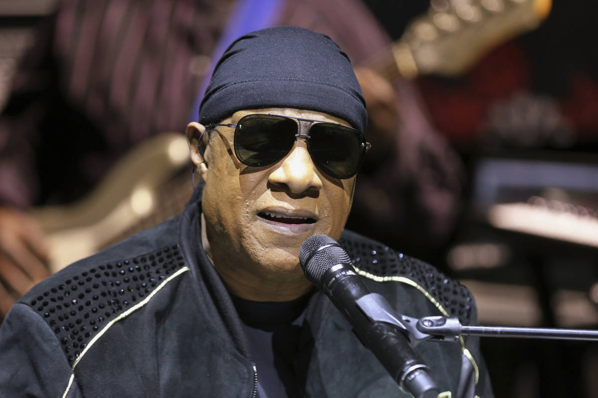 FILE - In this Nov. 27, 2018, file photo, Stevie Wonder performs live at a news press conferenc ...