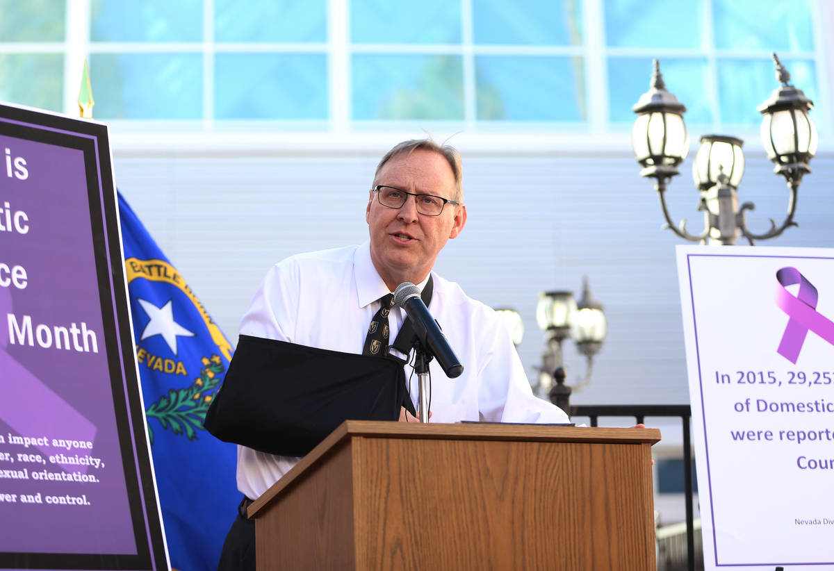 Bryce Duckworth, presiding Family Court judge, speaks during a news conference regarding the On ...