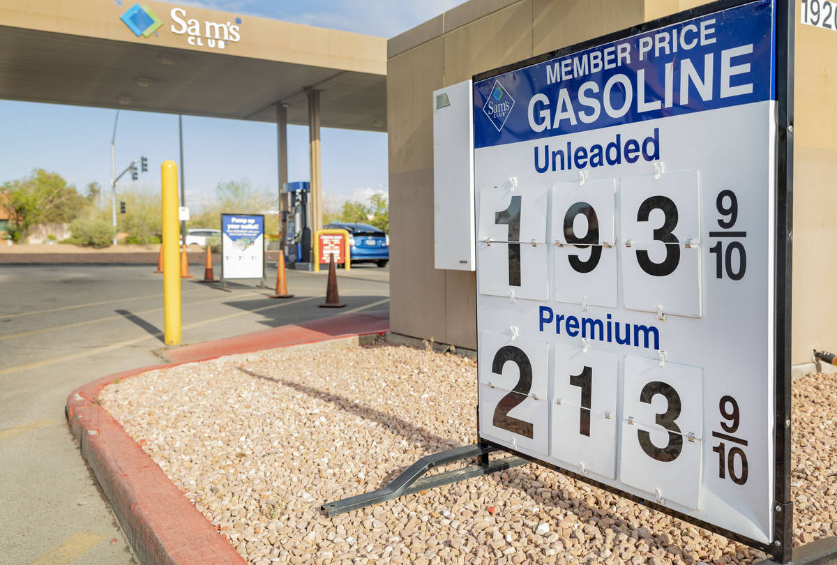 The price of a gallon of gasoline is $1.93 at Sam’s Club on East Serene