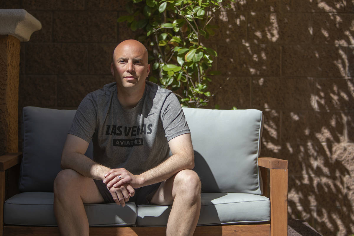Ben Fisher, a furloughed executive valet lead at Planet Hollywood Resort, poses for a portrait ...