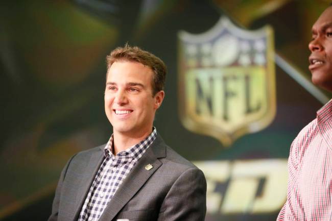 NFL Network's Daniel Jeremiah is interviewed during a media availability on set at the NFL Netw ...