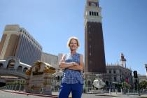 Barb Licht, a craps dealer at The Venetian, says she has no problem wearing a mask on the job a ...