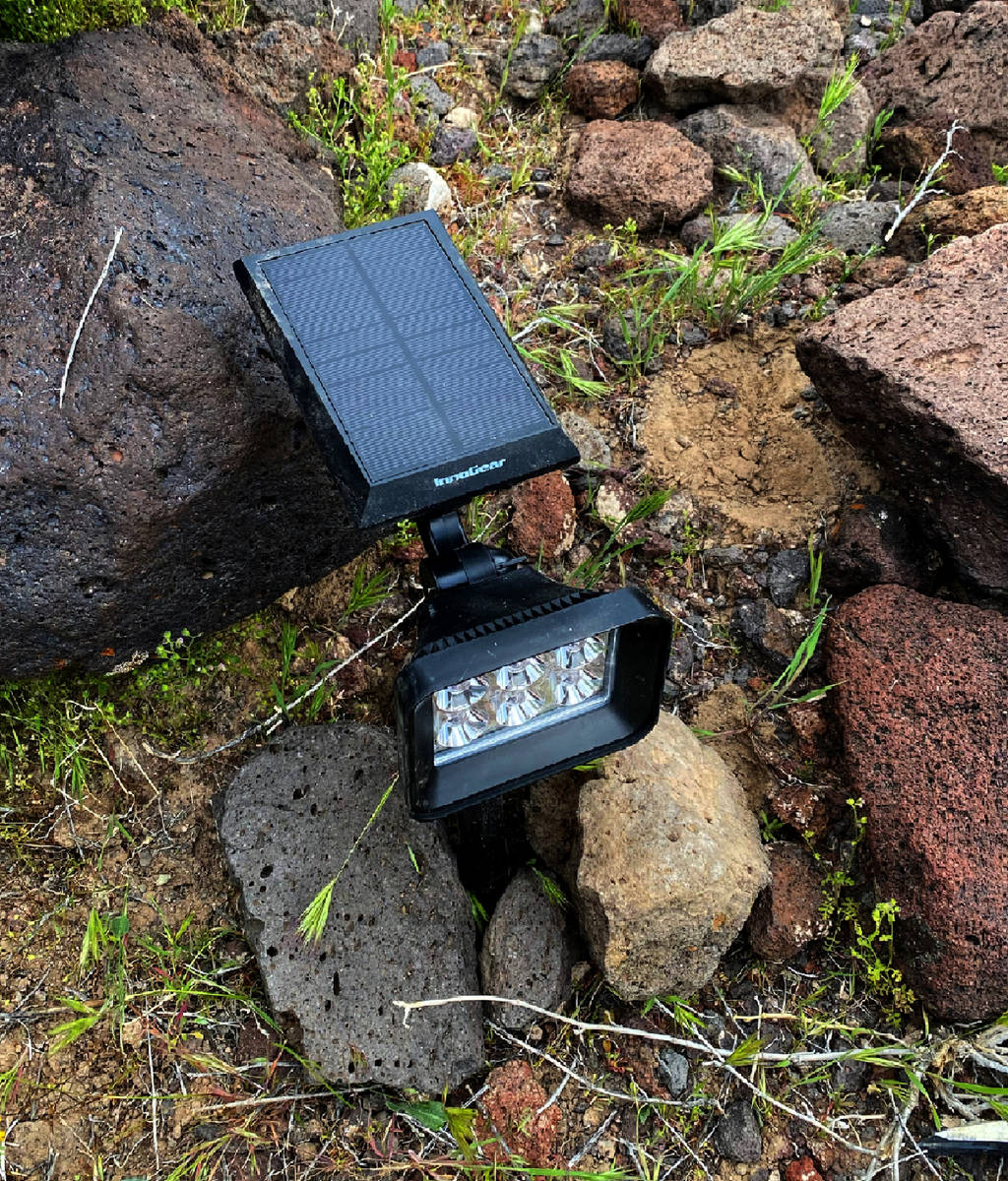 One of the solar lights positioned by David and Mason Koch atop of Black Mountain for their Nev ...