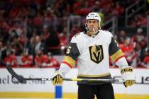 Vegas Golden Knights right wing Ryan Reaves (75) stands on the ice during the first period of a ...