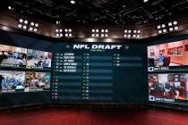 In a photo provided by ESPN Images, the first six selections in the NFL draft are displayed dur ...