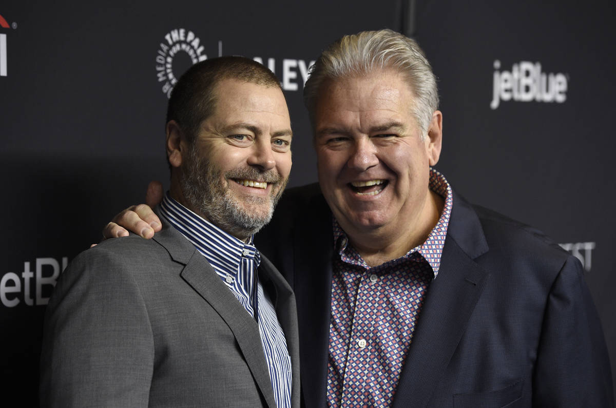 Nick Offerman, left, and Jim O'Heir will be in the cast that will reunite for NBC and Universal ...