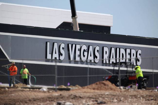 The Las Vegas Raiders headquarters and practice facility in Henderson, Wednesday, April 22, 202 ...