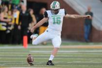 HATTIESBURG, MS - NOVEMBER 03: Marshall Thundering Herd place kicker Justin Rohrwasser (16) kic ...