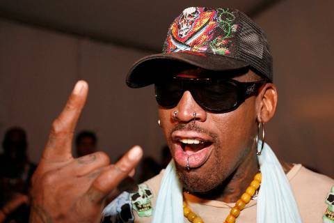 FILE - This July 19, 2008, file photo, former NBA basketball player Dennis Rodman poses before ...