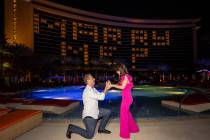 Vegas entrepreneur Kyle Markman proposes to Fox 5's Jillian Lopez at Red Rock Resort on Friday, ...