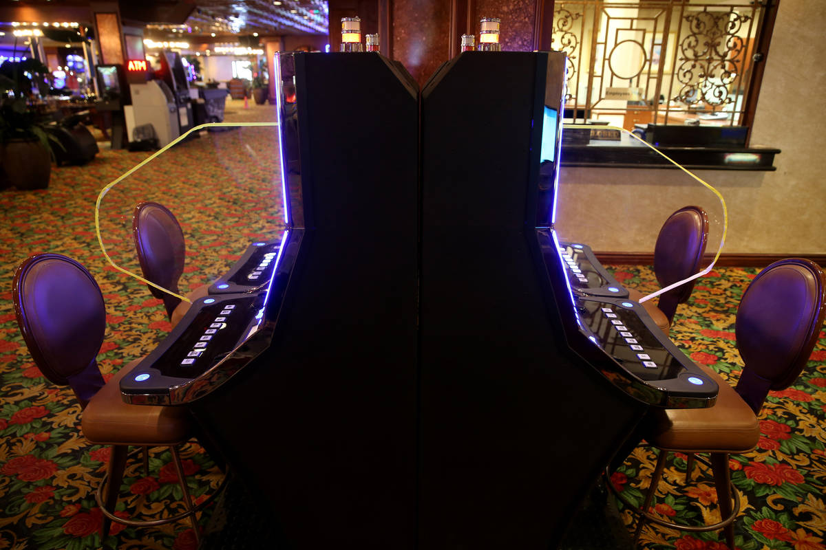 Prototype dividers being tested on machines at the El Cortez in downtown Las Vegas casino Tuesd ...