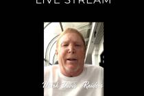 Las Vegas Raiders owner Mark Davis is shown during the Mondays Dark Live Stream Telethon on Mon ...