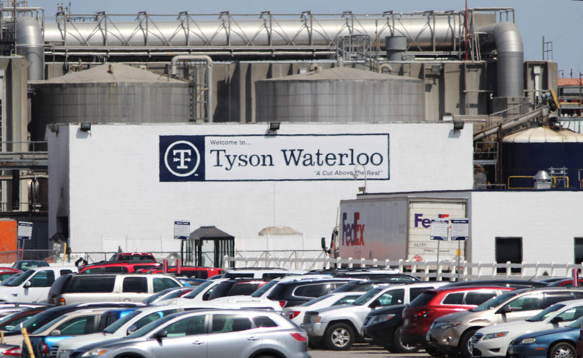 FILE - This undated file photo shows Tyson Foods meats plant in Waterloo, Iowa. Meat isn't goin ...