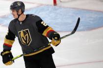 Vegas Golden Knights defenseman Nick Holden (22) is seen during the first period of an NHL hock ...