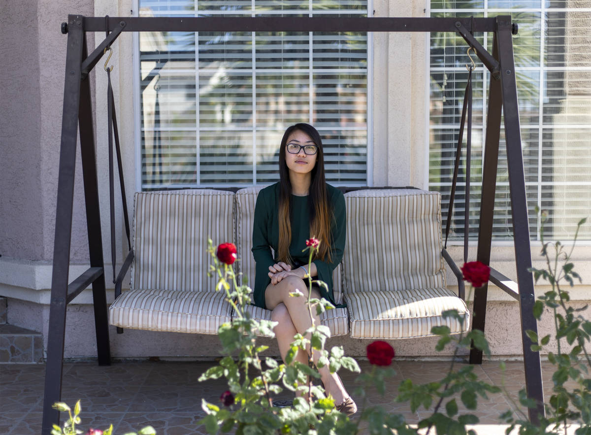 Brittney Tran, a senior at Nevada State High School, at her home on Friday, May 1, 2020, in Hen ...