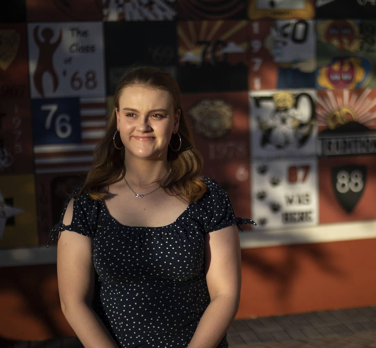 Isabella Tollefson, one of the valedictorians at Las Vegas Academy of the Arts, poses for a por ...