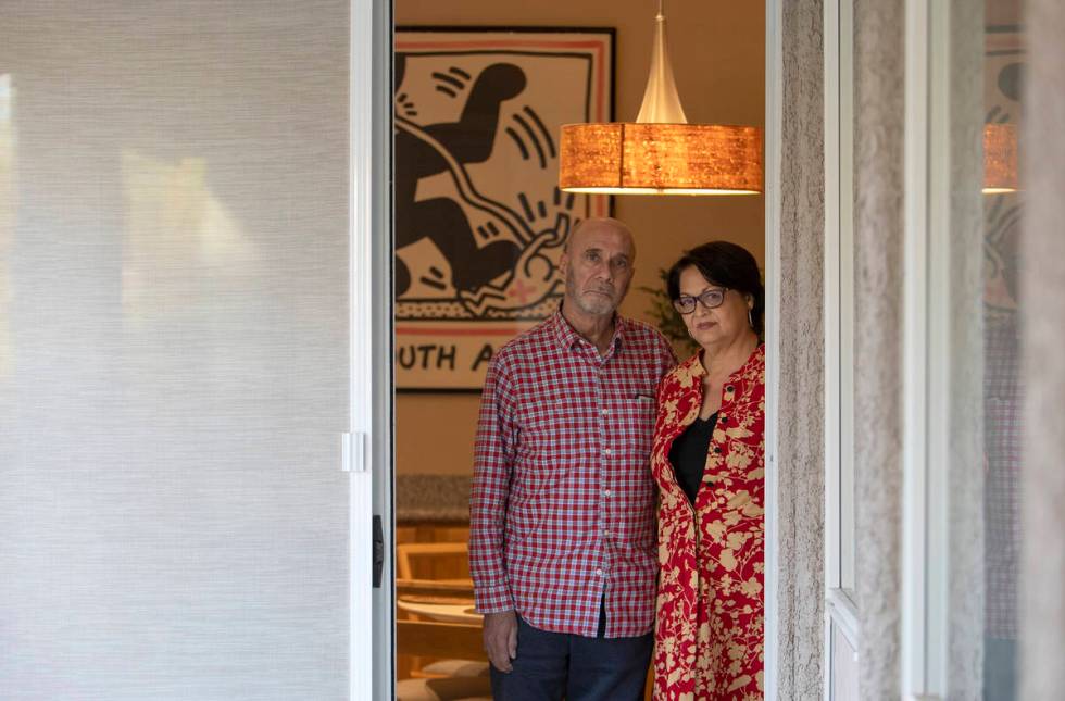 Larry Hatab and Chelsy Carter of Las Vegas. (Ellen Schmidt/Las Vegas Review-Journal) @ellenksch ...