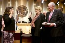 Las Vegas Mayor Carolyn Goodman is sworn in to her third and final term. (K.M. Cannon/Las Vegas ...