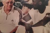 Jerry Tarkanian is shown with Michael Jordan in this undated photo. (Freddie Glusman)