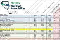 A portion of a daily acute-care hospital report created by the Nevada Hospital Association in A ...