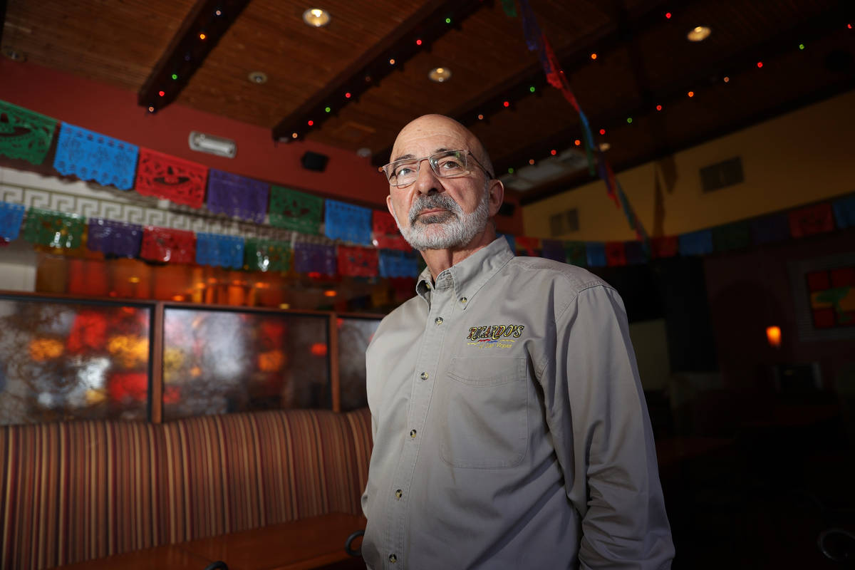 Bob Ansara, owner of Ricardo's restaurant, 4930 W Flamingo Road, in Las Vegas, Saturday, May 2, ...