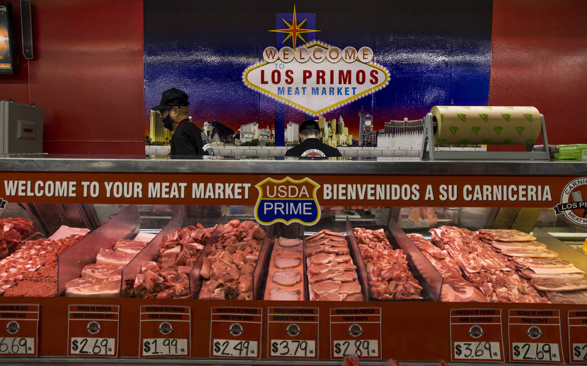 Many fine cuts of pork are still available at the Los Primos Meat Market on Sunday, May 3, 2020 ...