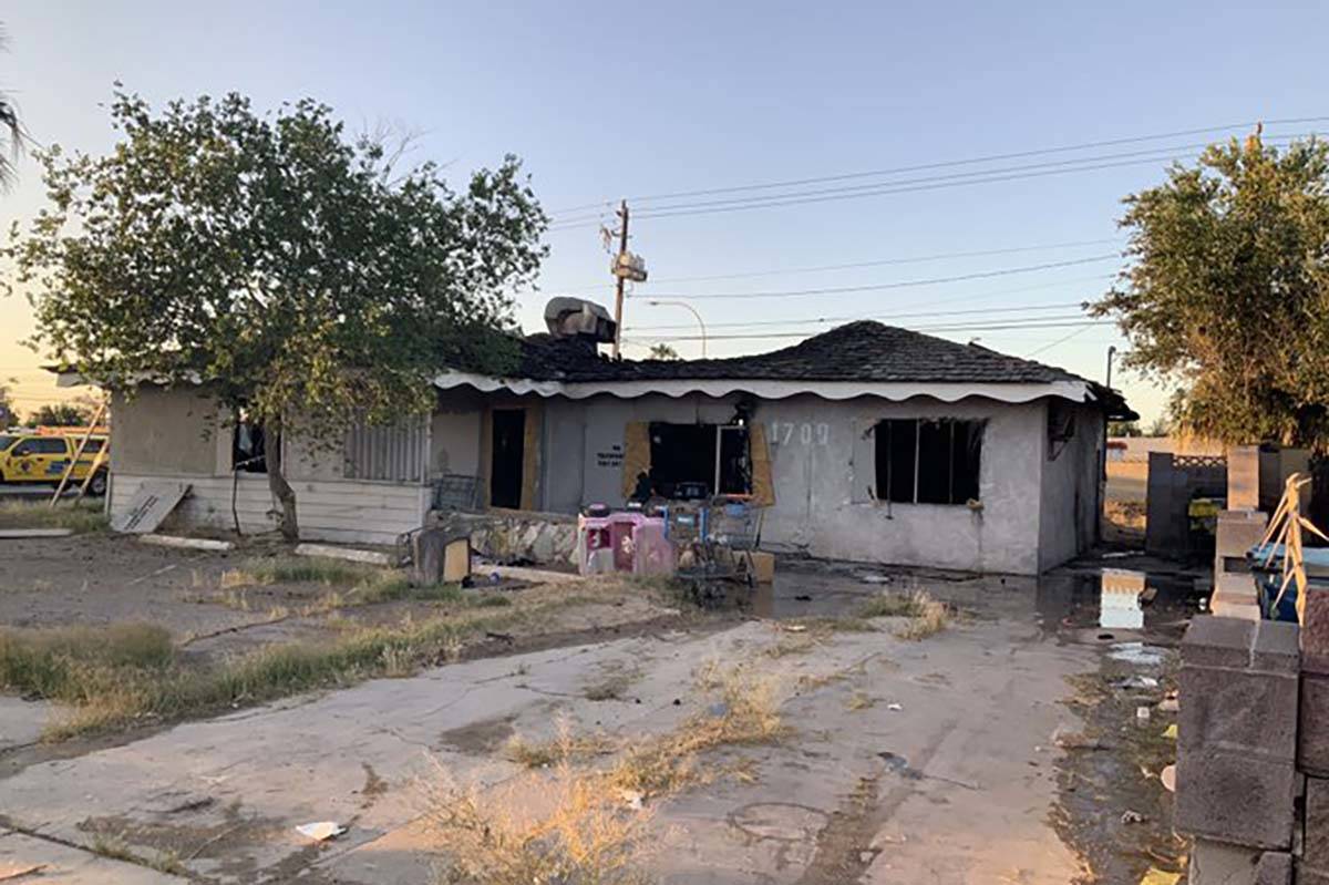 One person was found dead after a fire at vacant house at 1700 Howard Dr. in east Las Vegas, Mo ...