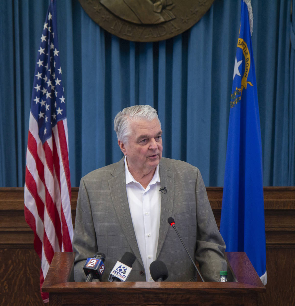 Gov. Steve Sisolak has faced increasing opposition to his closure orders with some charging he ...