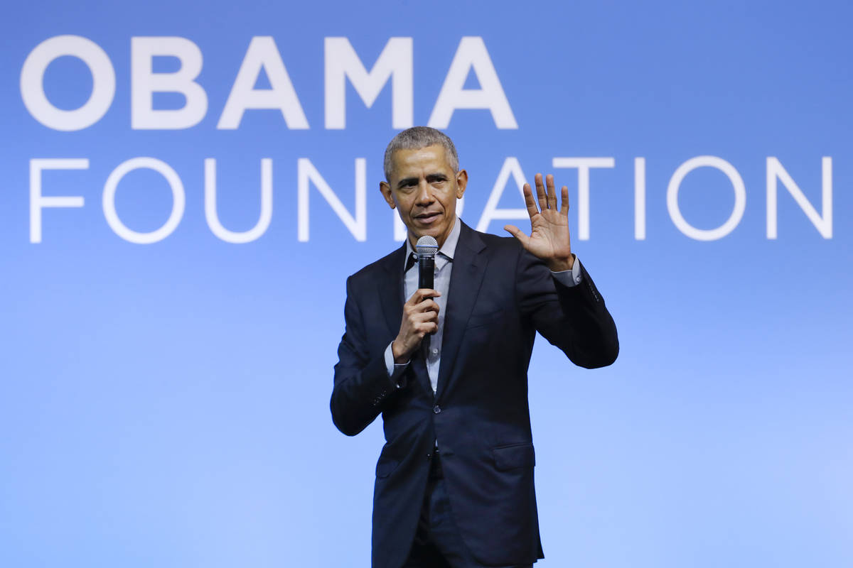 This Dec. 13, 2019 file photo shows former President Barack Obama speaking at the Gathering of ...