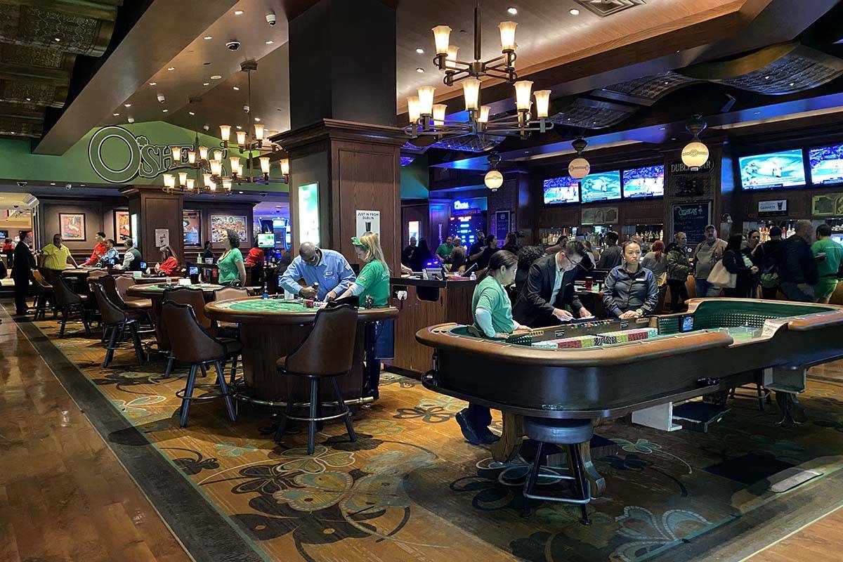 Gambling operations are shut down at OÕSheas on the Strip in Las Vegas Tuesday, March 17, ...