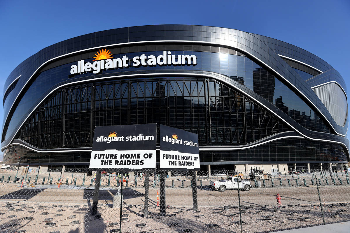 Allegiant Stadium, home of the Las Vegas Raiders, just off the Strip Thursday, May 7, 2020. The ...