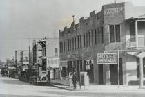 Photo of Hotel Nevada located at Main and Fremont streets, circa 1925. (Las Vegas Review-Journa ...