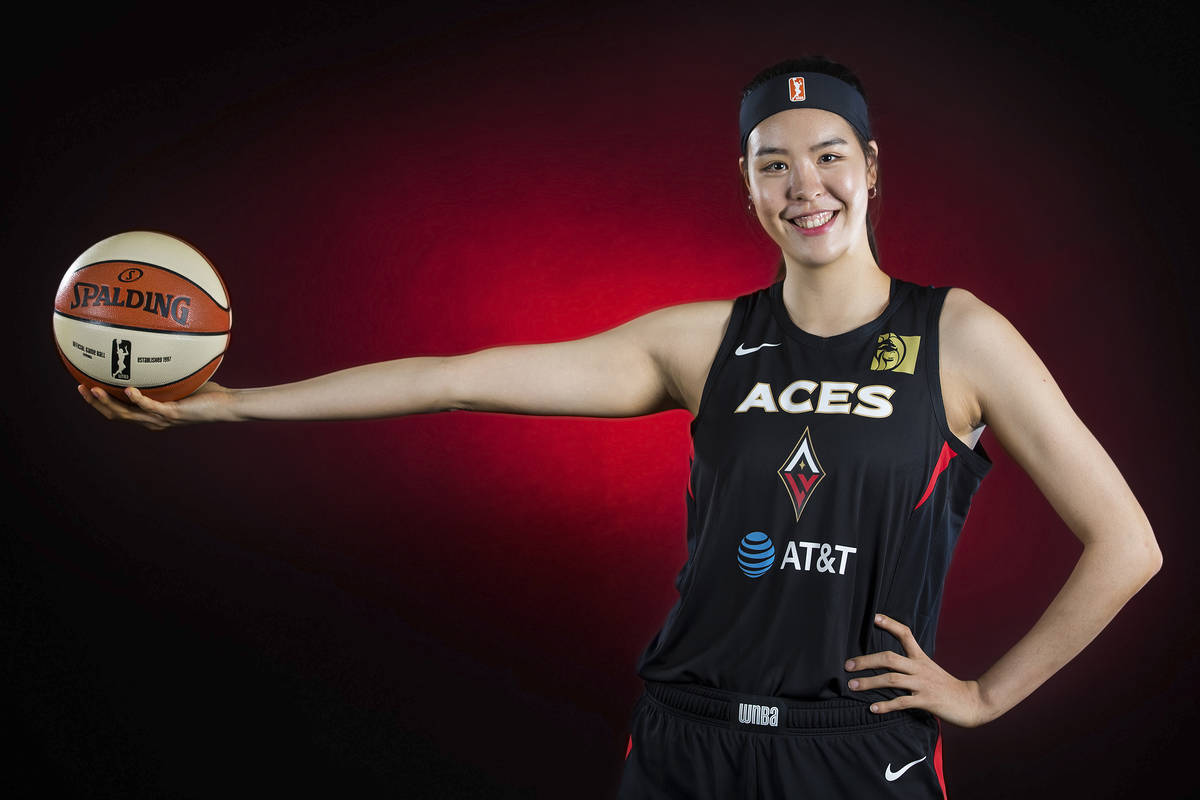 Aces center JiSu Park during media day on Monday, May 13, 2019, at Mandalay Bay Events Center, ...