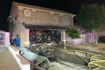 Three people were displaced and damage was estimated at $10,000 when fire gutted the garage of ...